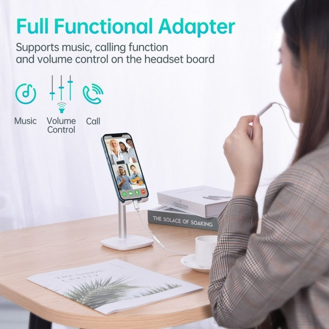 CHOETECH AUX005 iPhone 8-pin to 3.5mm Headphone Adapter V28-ELECHOAUX005