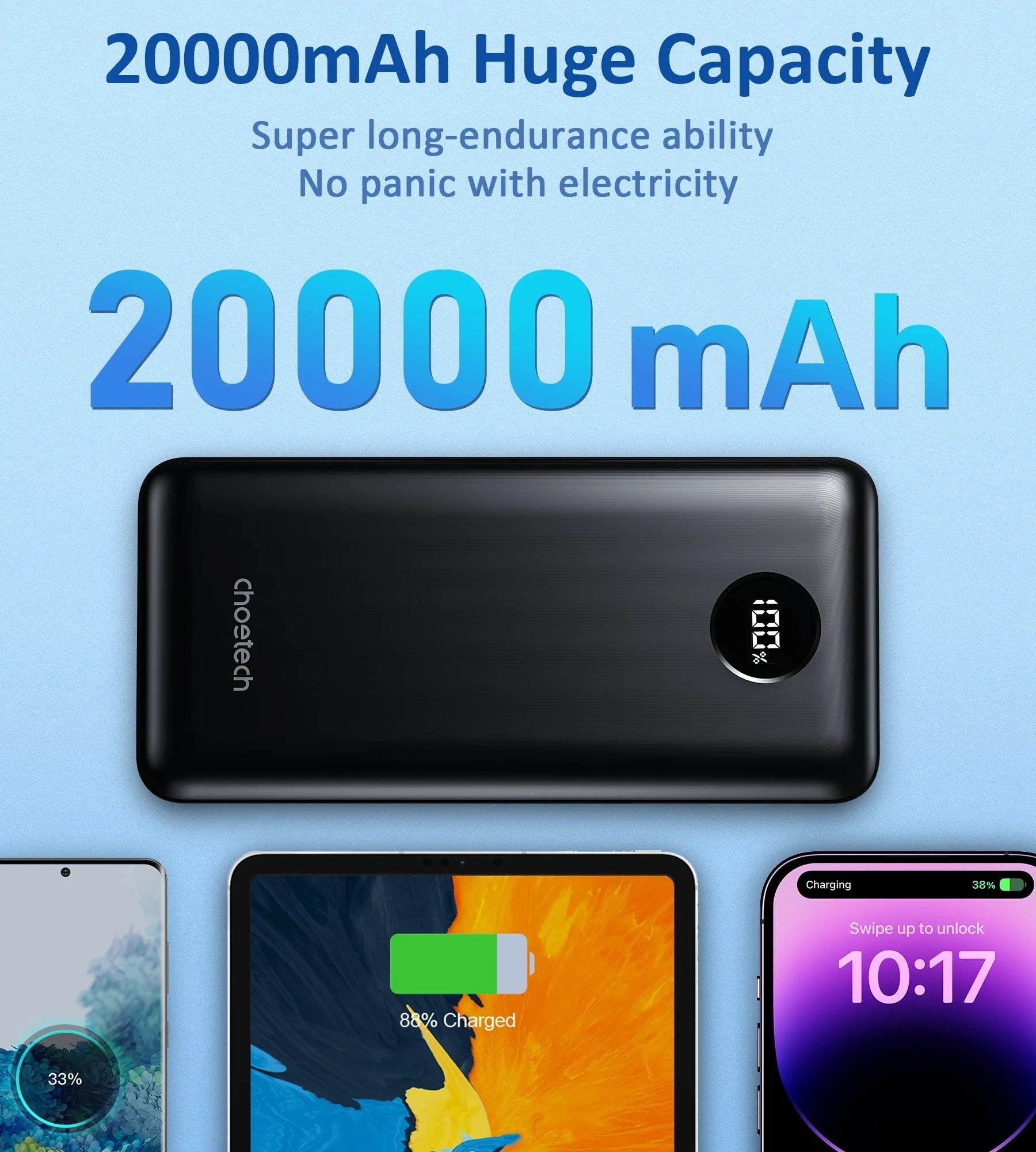 CHOETECH B653 PD45W 20000mAh Power Bank V28-ELECHOB653