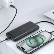 CHOETECH B654 10000mAh Pwer Bank 22.5W USB-A / USB-C / micro USB with built-in USB-C / Lightning cable - black V28-ELECHOB654