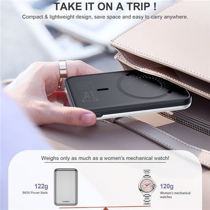 CHOETECH B655-SL 5000mAh Magnetic Wireless Power Bank 10W (Silver) V28-ELECHOB655SL