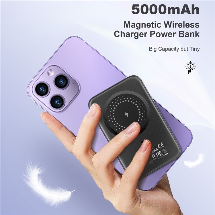 CHOETECH B655-SL 5000mAh Magnetic Wireless Power Bank 10W (Silver) V28-ELECHOB655SL