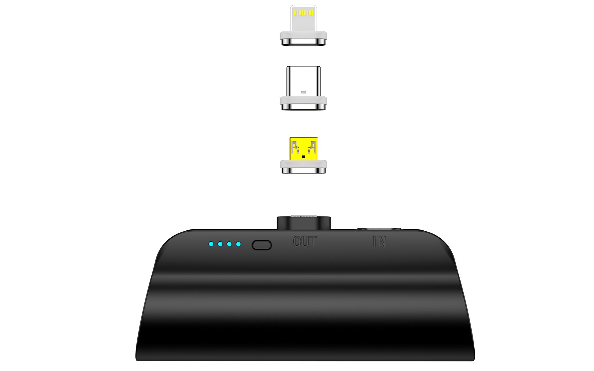 CHOETECH B660-BK 3000mAh Mini Power Bank with 3 Magnetic Connectors (Black) V28-ELECHOB660BK