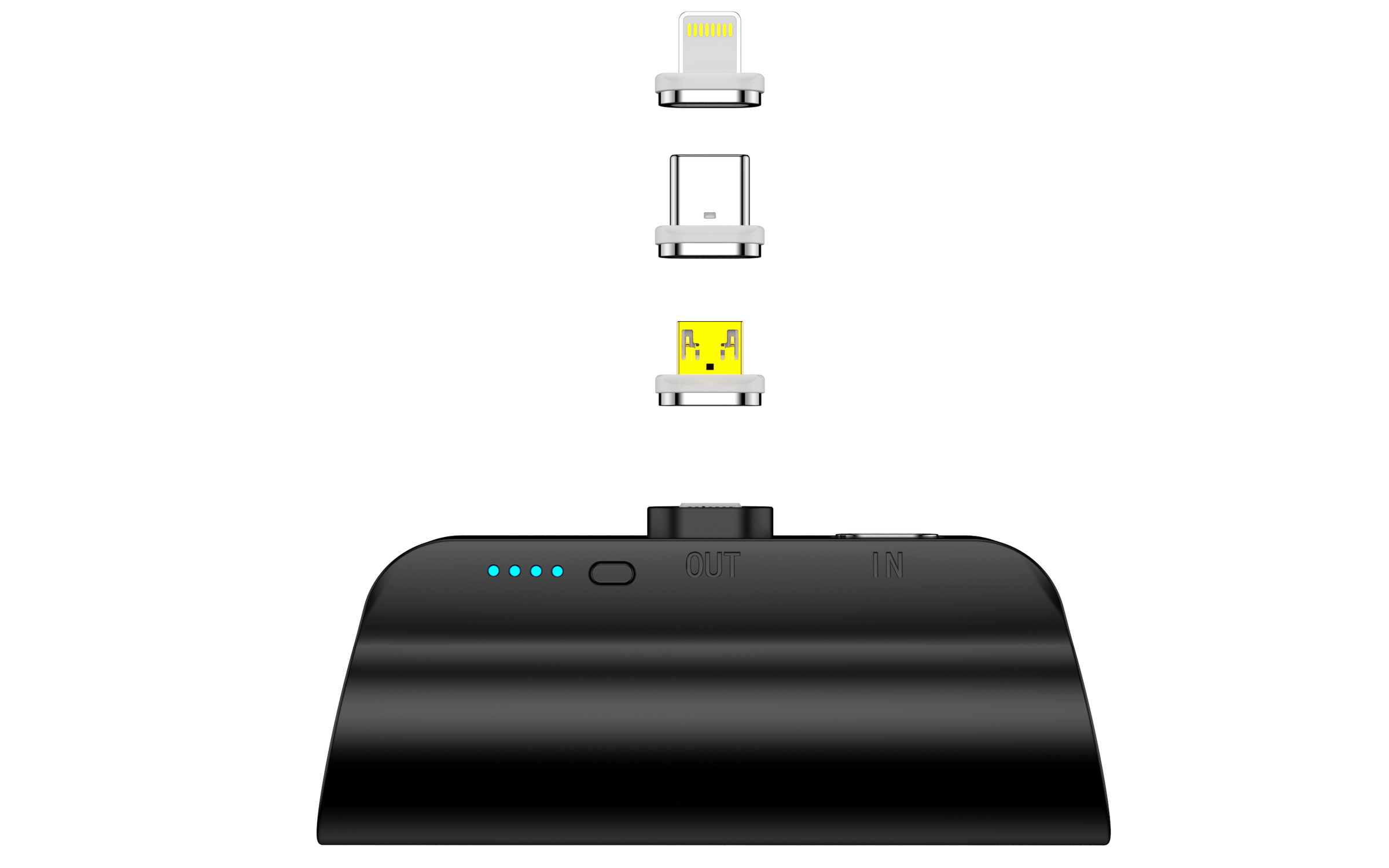 CHOETECH B660-BK 3000mAh Mini Power Bank with 3 Magnetic Connectors (Black) V28-ELECHOB660BK