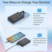 CHOETECH B662-BK USB-A + USB-C + Wireless Magnetic Power bank 5000mAh (Black) V28-ELECHOB662BK
