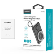 CHOETECH B695-BK 10000mAh 22.5W USB-A + USB-C x 2 + MagLeap Wireless Charge Power Bank Black V28-ELECHOB695BK