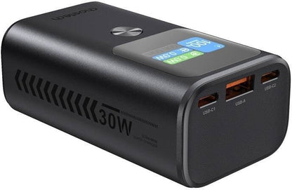 CHOETECH B701-GY 10000mAh PD30W USB-A + USB-C x 2, 3-Port & TFT Display Power Bank V28-ELECHOB701GY