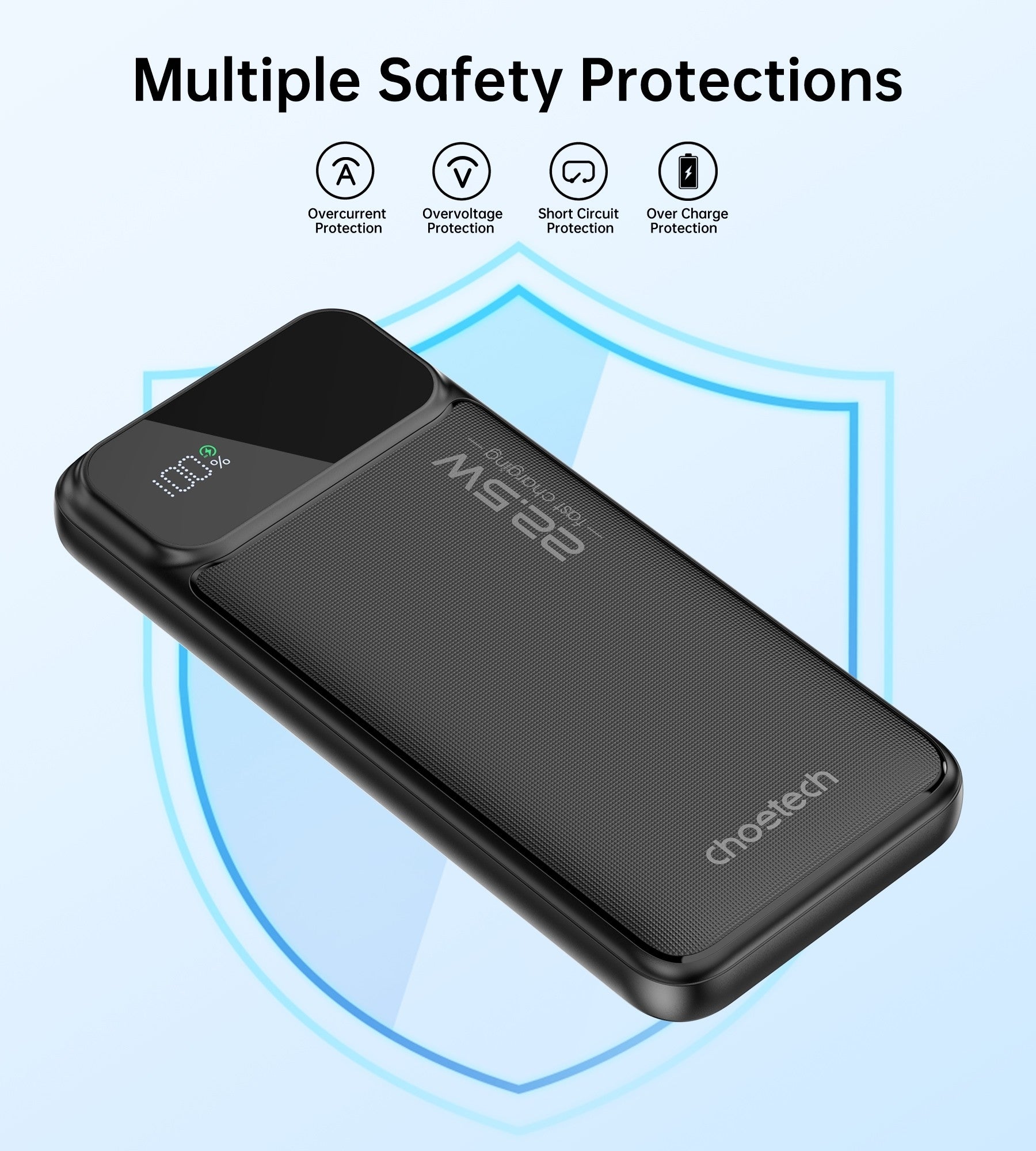 CHOETECH B728 10000mAh Power Bank PD22.5W with Digital Display V28-ELECHOB728