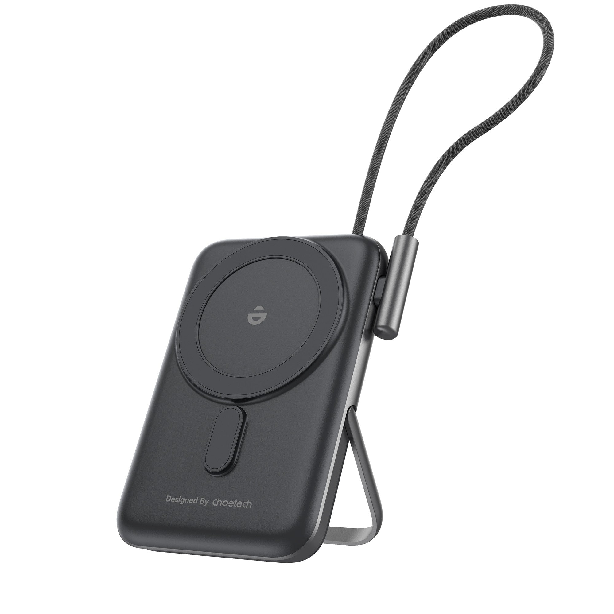 CHOETECH B735-BK 10000mAh 20W MagLeap Wireless Power Bank Black with Phone Holder and Build-in Cable V28-ELECHOB735BK