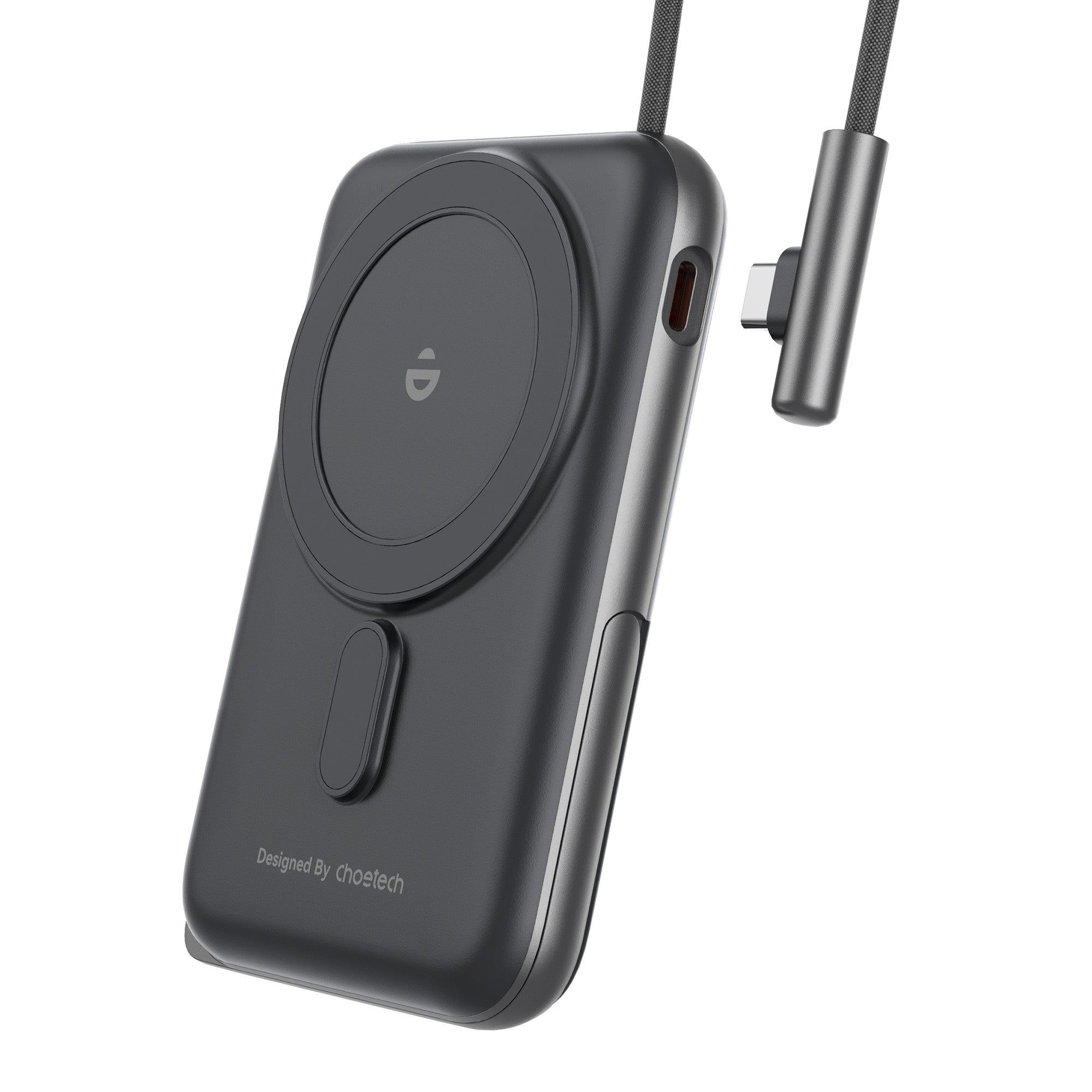 CHOETECH B735-BK 10000mAh 20W MagLeap Wireless Power Bank Black with Phone Holder and Build-in Cable V28-ELECHOB735BK