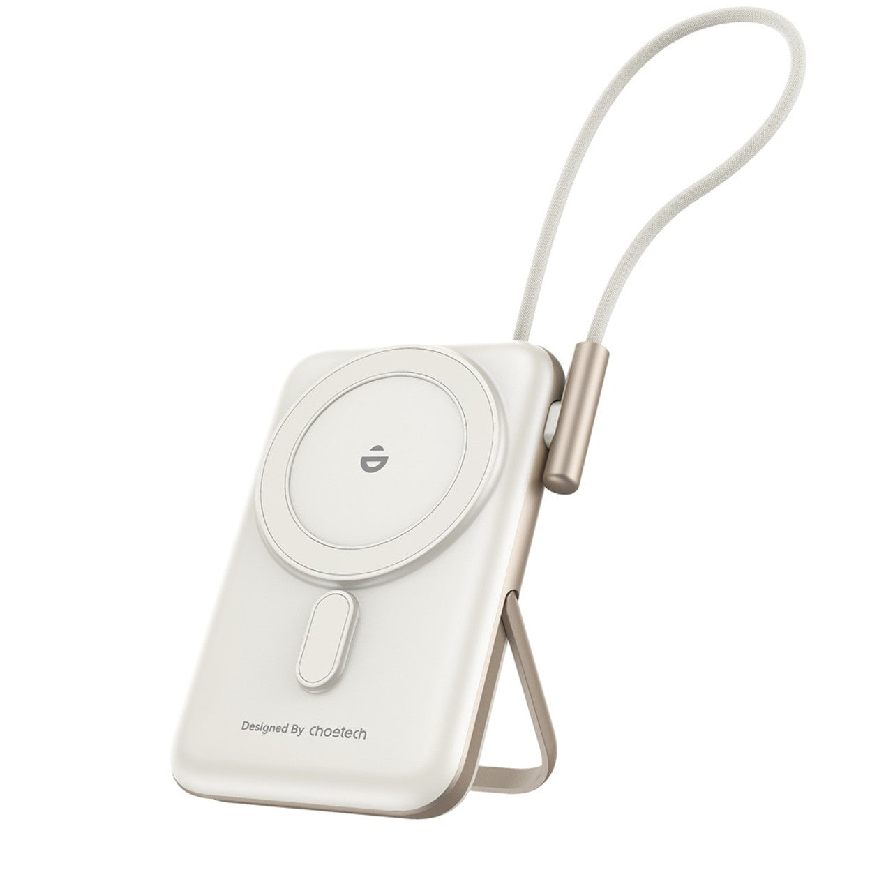 CHOETECH B735-WH 10000mAh 20W MagLeap Wireless Power Bank White with Phone Holder and Build-in Cable V28-ELECHOB735WH