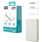 CHOETECH B739-WH 20W Slim USB-C 10000mAh Magnetic Power Bank - White V28-ELECHOB739WH