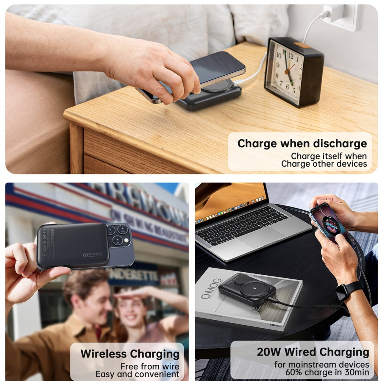 CHOETECH B743-BK 10000mAh PD20W Magnetic Power Bank with Holder Black V28-ELECHOB743BK