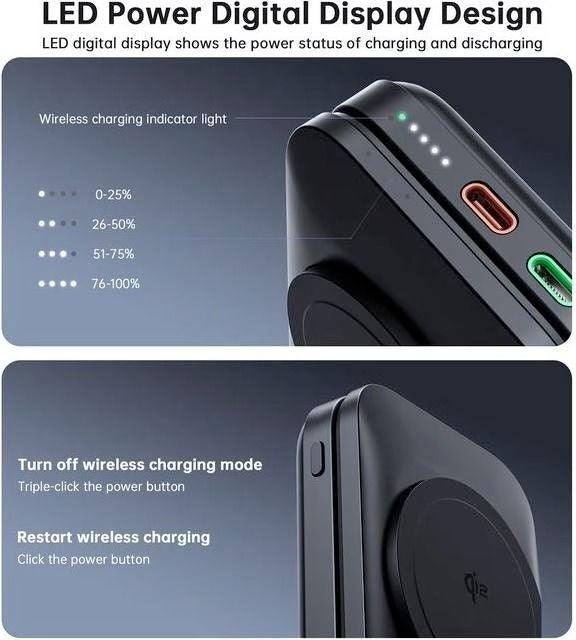 CHOETECH B750 Qi2 Certified 3-in-1 magnetic charger Stand with 10000mAh battery V28-ELECHOB750