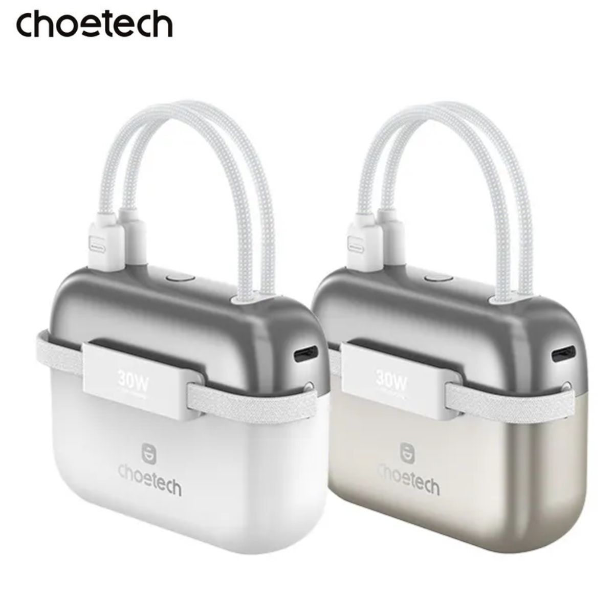 CHOETECH B812-GO Mini Bag Digital CCC Certified 10000mAh 30W Fast Charging Power Bank Gold with USB-C + 8-pin V28-ELECHOB812GO