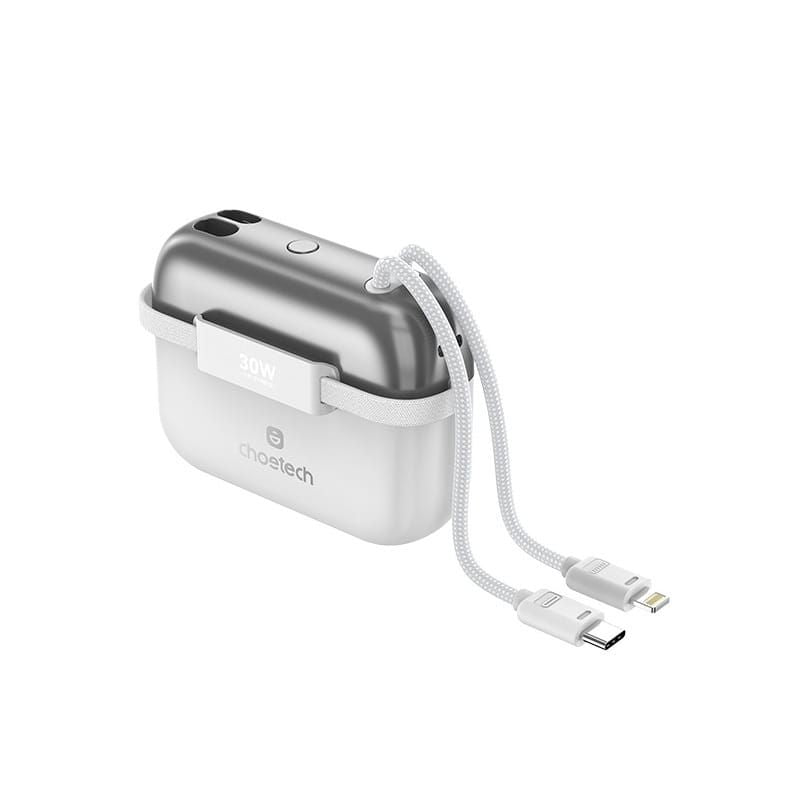 CHOETECH B812-SL WH Mini Bag Digital CCC Certified 10000mAh 30W Fast Charging Power Bank Gold with USB-C + V28-ELECHOB812SL
