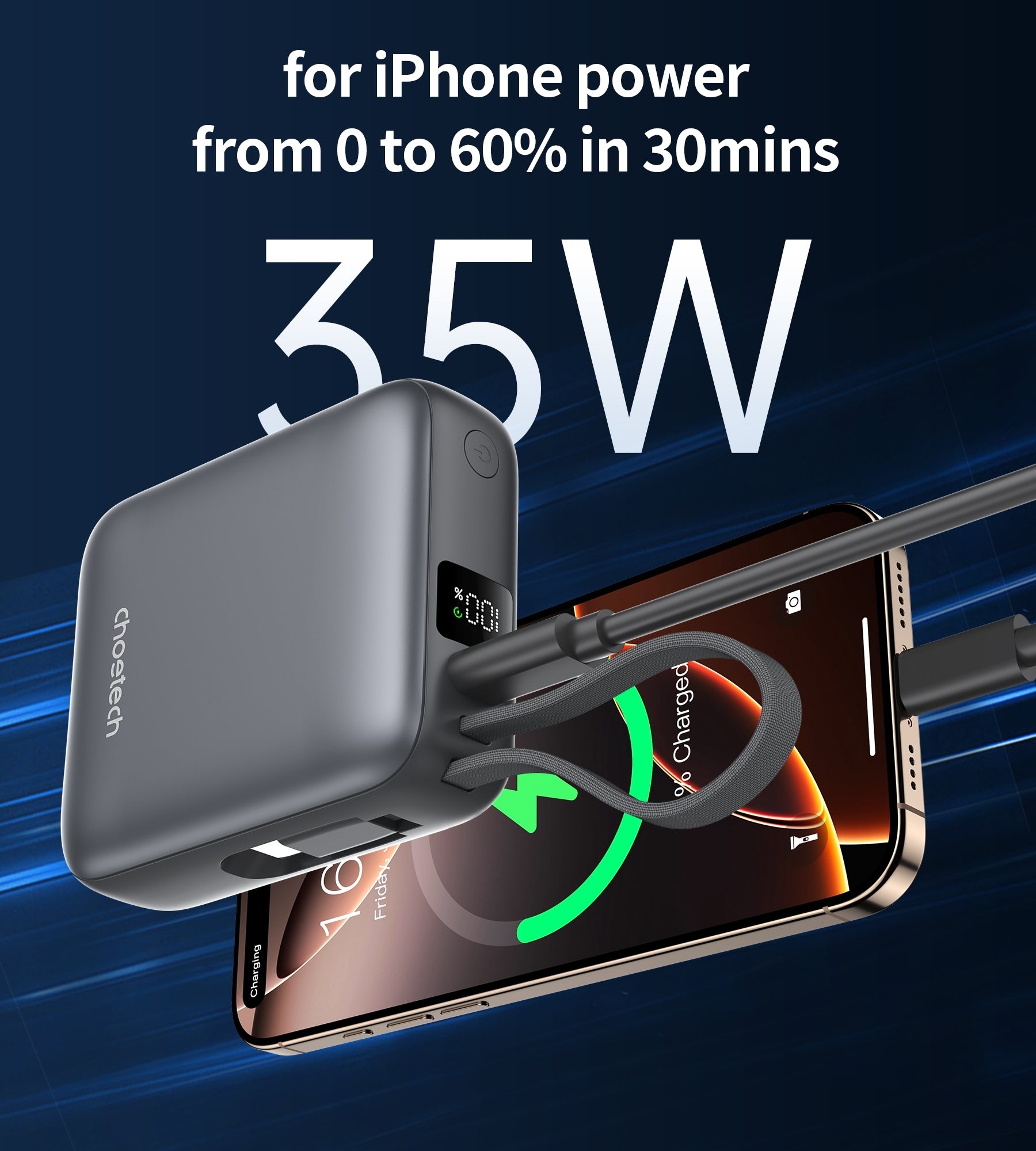 CHOETECH B832-GY 10000mAh 35W 10000mAh PowerLeap Power Bank V28-ELECHOB832GY