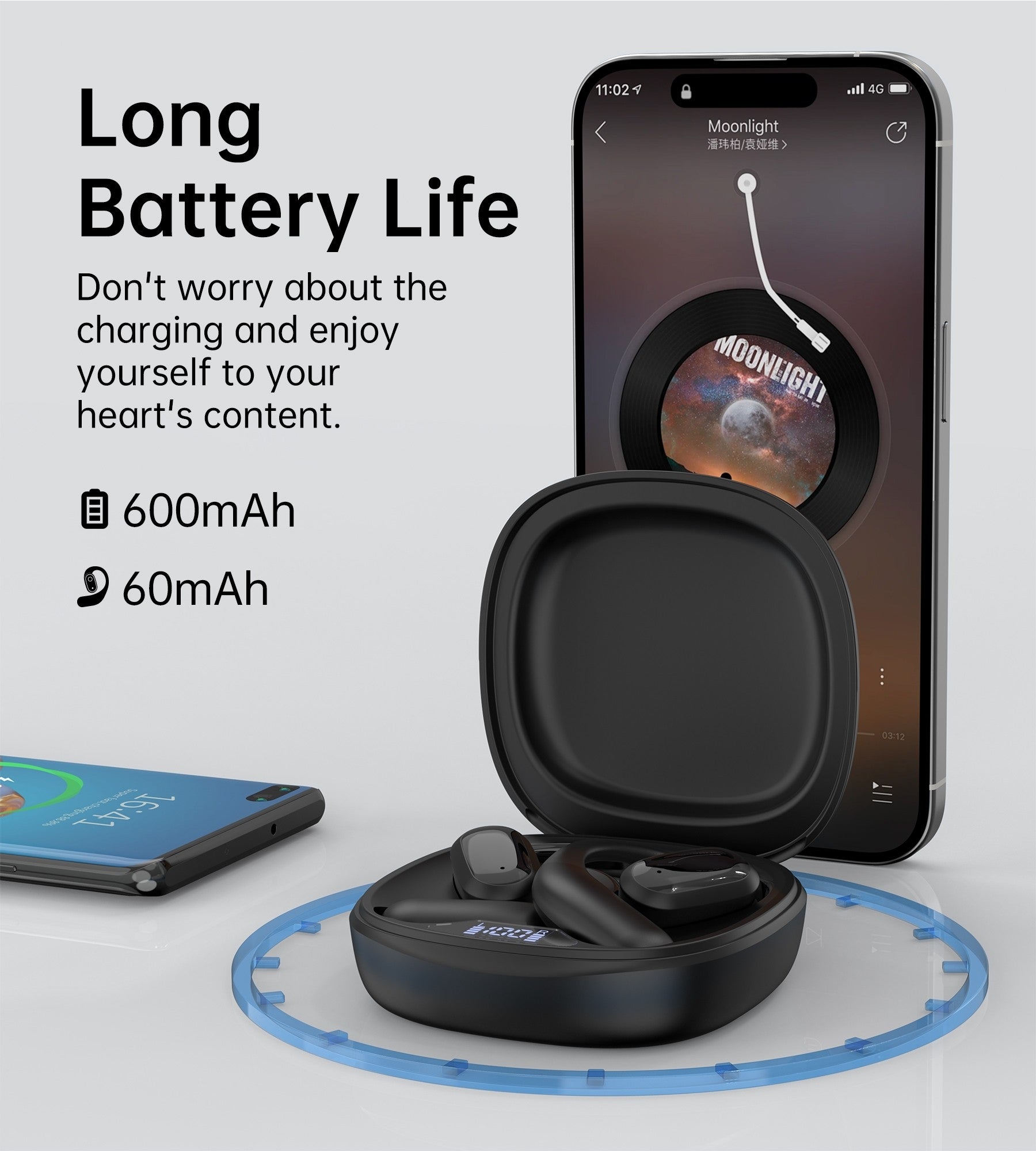 CHOETECH BH-T25 OWS Painless New Concept Bluetooth Earbuds V5.3 TWS Black V28-ELECHOBHT25BK