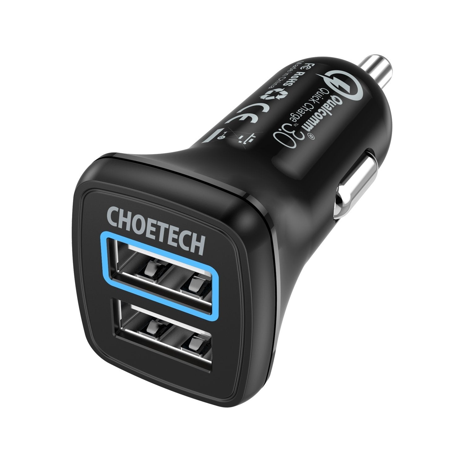 CHOETECH C0051 Quick Charge 3.0 Tech 30W Car Charger V28-ELECHOC0051