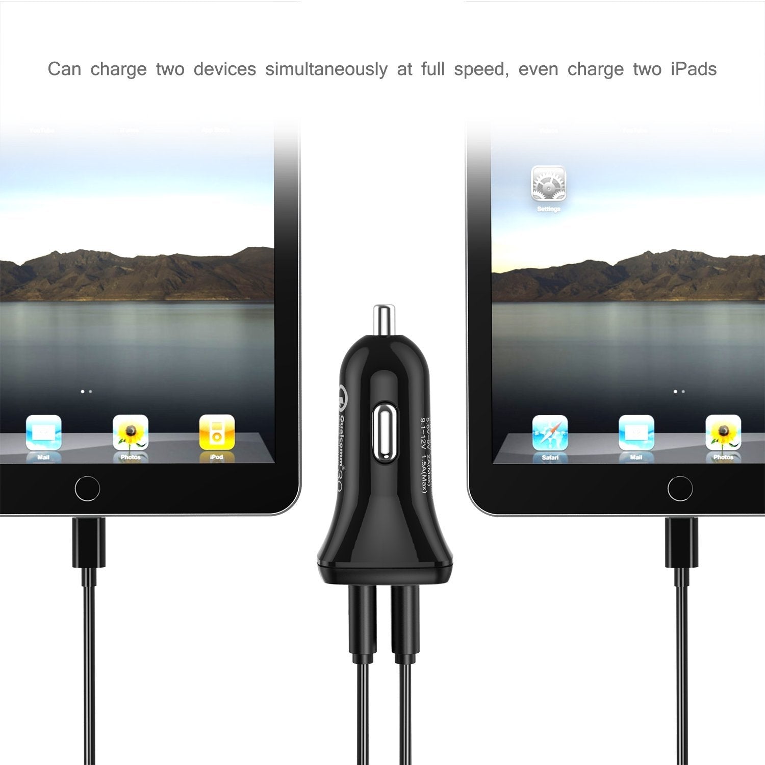 CHOETECH C0051 Quick Charge 3.0 Tech 30W Car Charger V28-ELECHOC0051