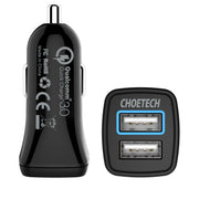 CHOETECH C0051 Quick Charge 3.0 Tech 30W Car Charger V28-ELECHOC0051