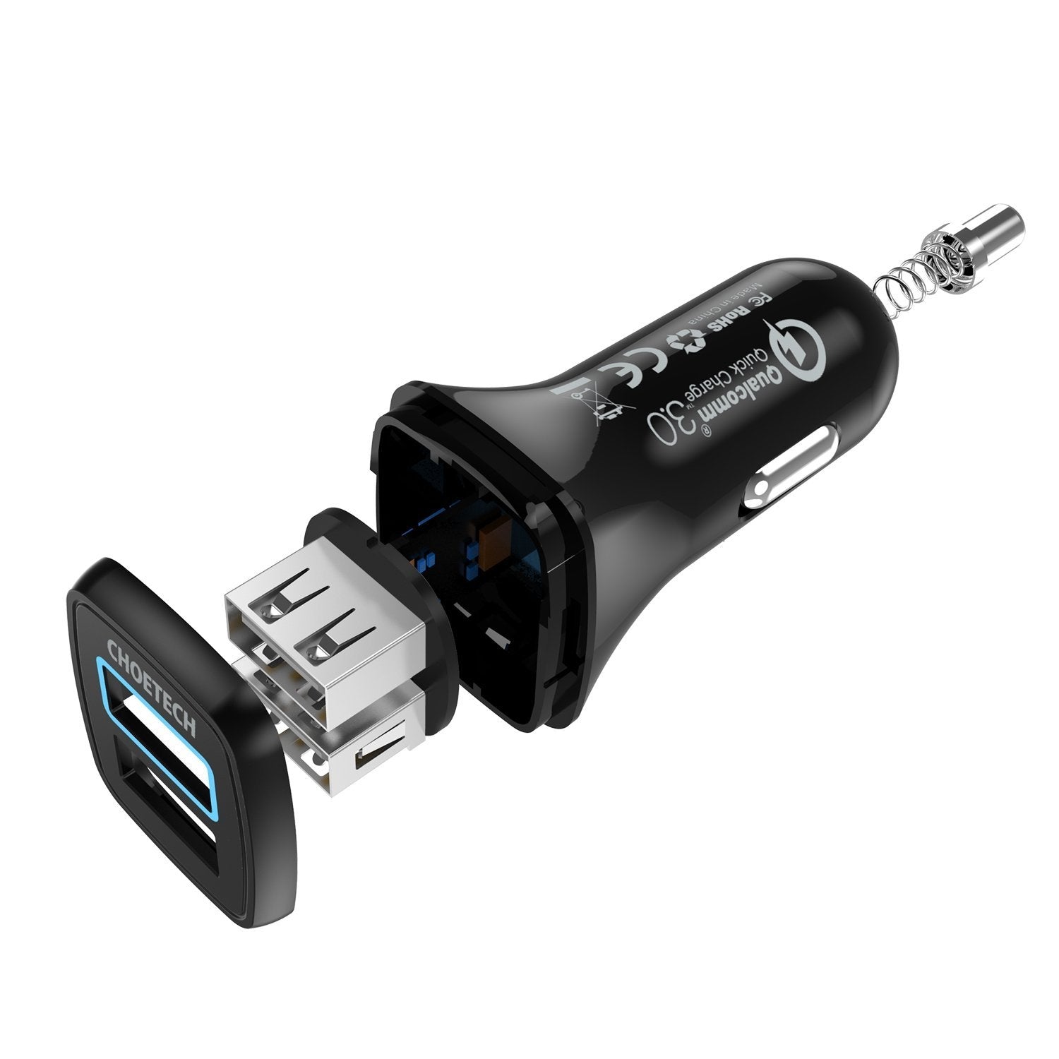 CHOETECH C0051 Quick Charge 3.0 Tech 30W Car Charger V28-ELECHOC0051