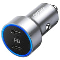 CHOETECH C0054-SL Dual Port PD 40W USB-C Car Charger Adapter Silver V28-ELECHOC0054SL