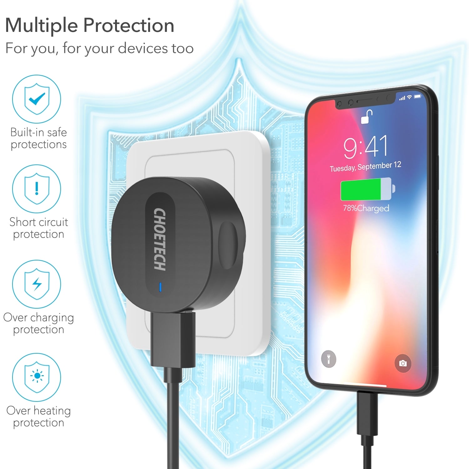 CHOETECH C0203 USB-A AC Adapter (AU standard) 12W V28-ELECHOC0203
