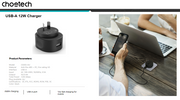 CHOETECH C0203 USB-A AC Adapter (AU standard) 12W V28-ELECHOC0203