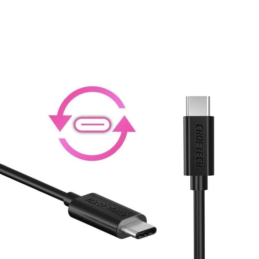 CHOETECH CC0003 USB-C to USB-C Cable 2M Black V28-ELECHOCC0003BK