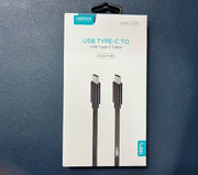 CHOETECH CC0003 USB-C to USB-C Cable 2M Black V28-ELECHOCC0003BK