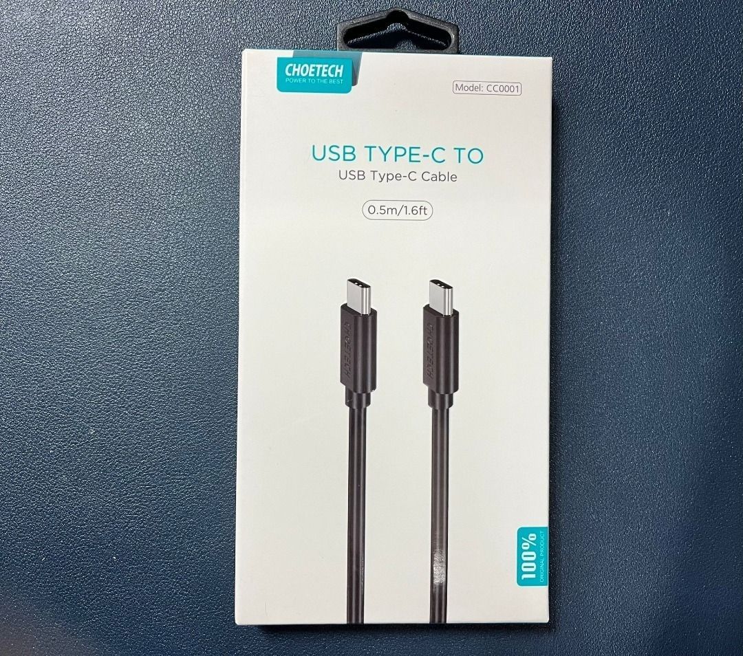 CHOETECH CC0003 USB-C to USB-C Cable 2M Black V28-ELECHOCC0003BK