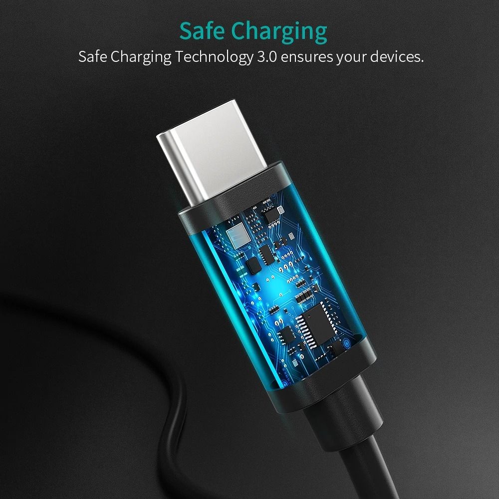CHOETECH CC0003 USB-C to USB-C Cable 2M Black V28-ELECHOCC0003BK