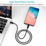 CHOETECH CC0003 USB-C to USB-C Cable 2M Black V28-ELECHOCC0003BK