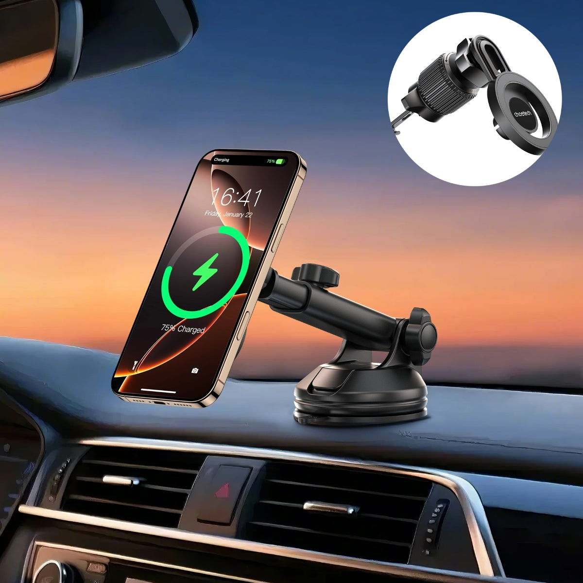 Choetech H01005 Magnetic Car Mount 360-dgree Rotation, Telescopic Arm, for SUVs V28-ELECHOH01005
