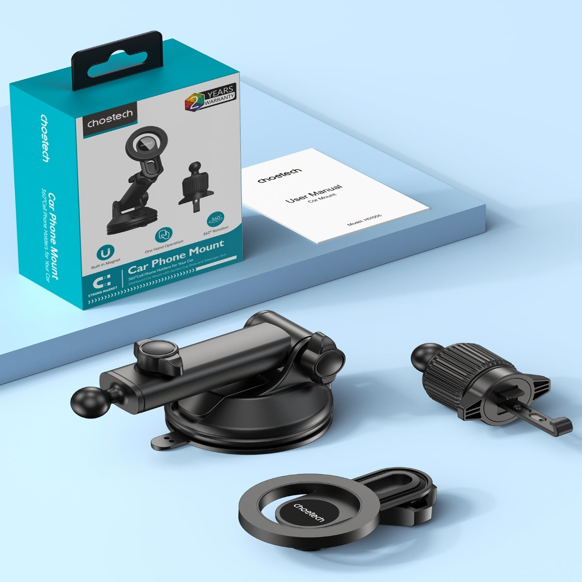 Choetech H01005 Magnetic Car Mount 360-dgree Rotation, Telescopic Arm, for SUVs V28-ELECHOH01005