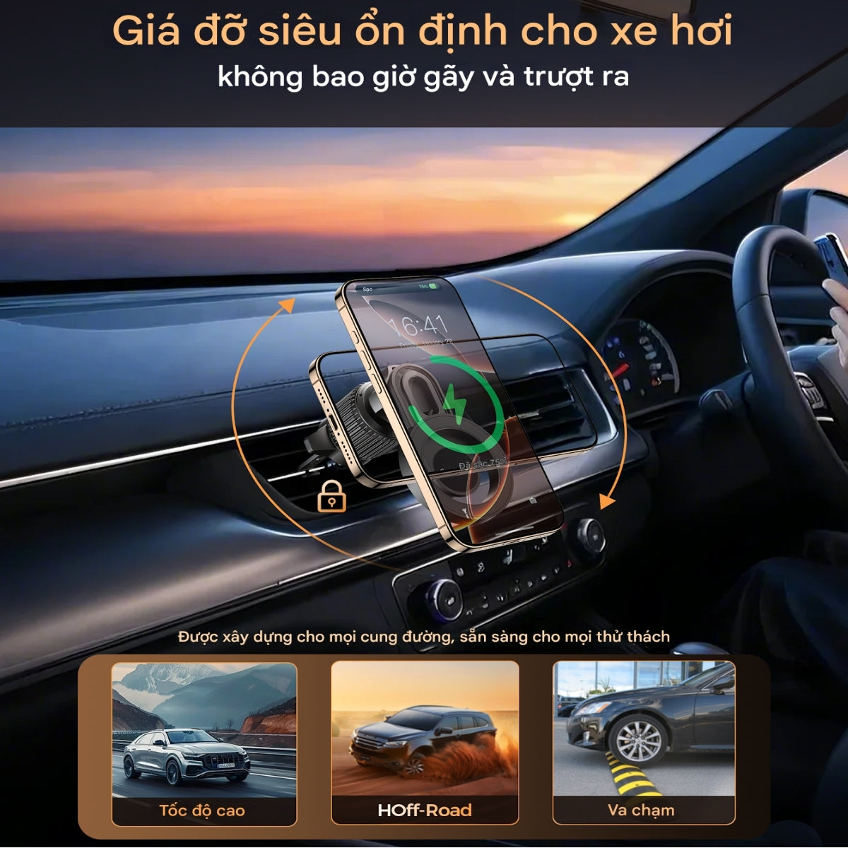 Choetech H01005 Magnetic Car Mount 360-dgree Rotation, Telescopic Arm, for SUVs V28-ELECHOH01005