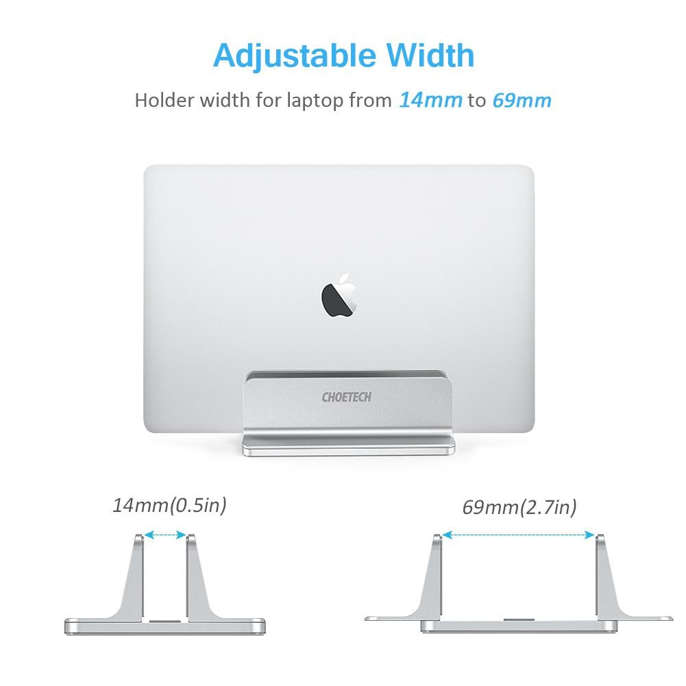 CHOETECH H038 Desktop Aluminum Stand With Adjustable Dock Size, Laptop Holder For All MacBook & tablet V28-ELECHOH038