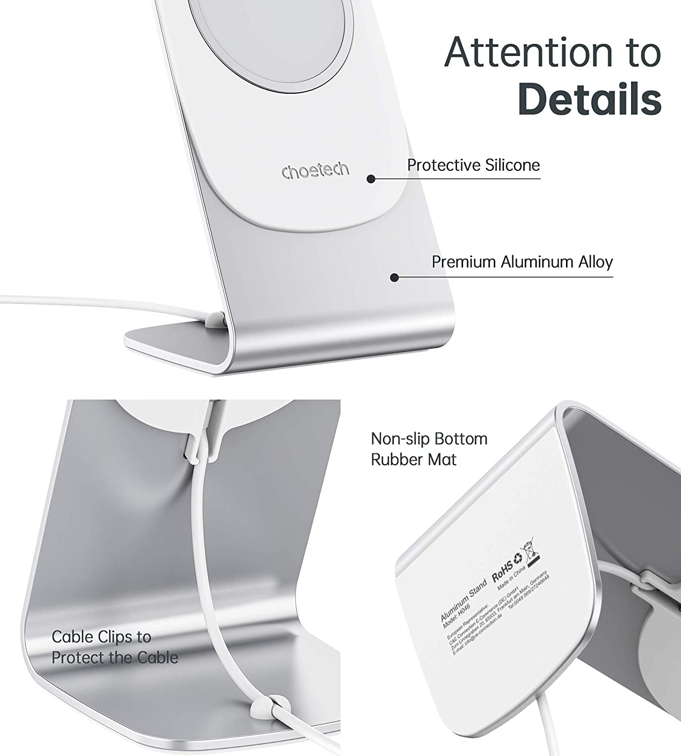 Choetech H046 Phone Stand For MagSafe Charger Aluminum (Stand Only) V28-ELECHOH046