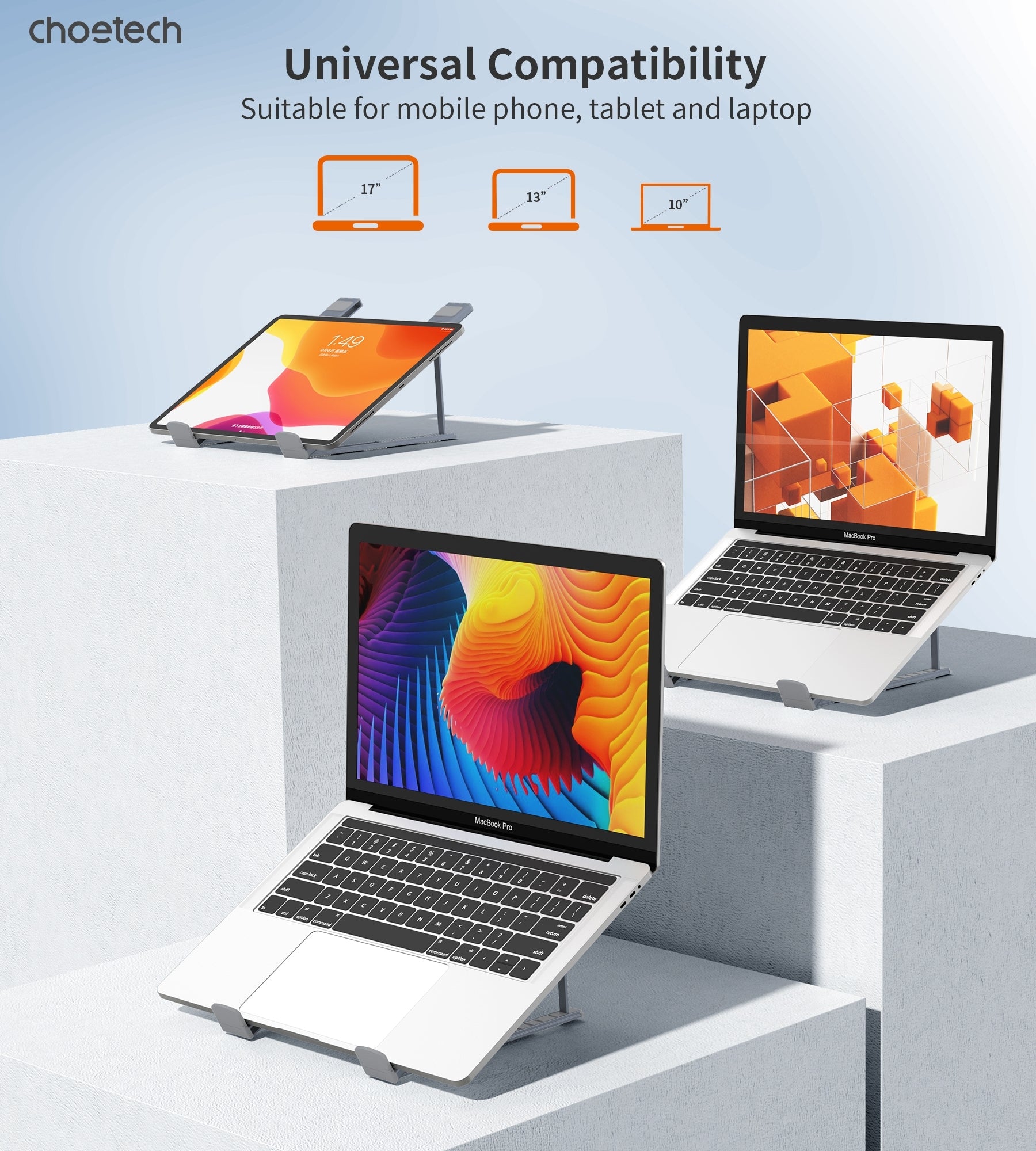 CHOETECH H055-GY Aluminum Foldable Laptop Stand V28-ELECHOH055GY