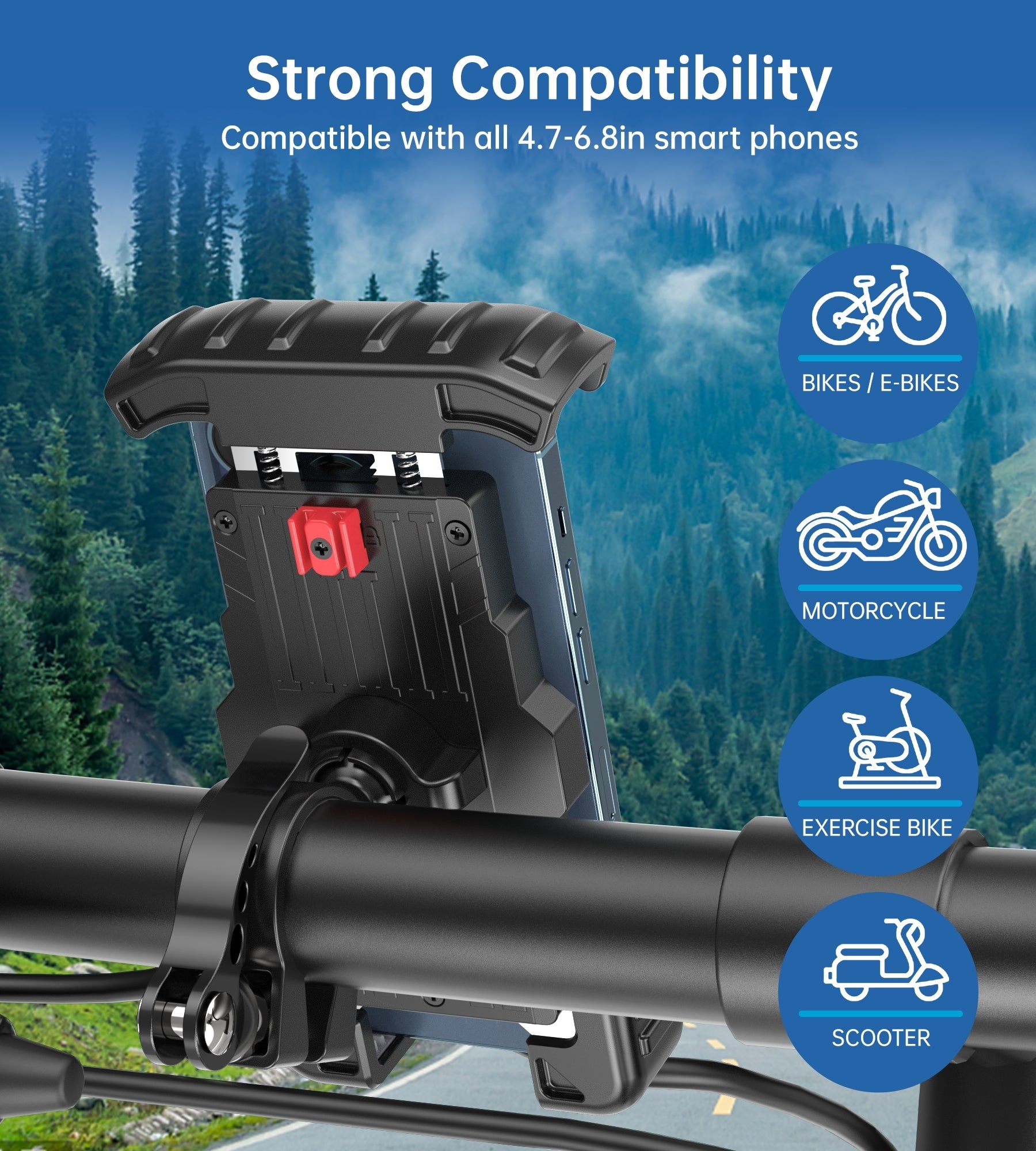 CHOETECH H067-BK Adjustable Mobile Stand for Bicycle (Black) V28-ELECHOH067BK