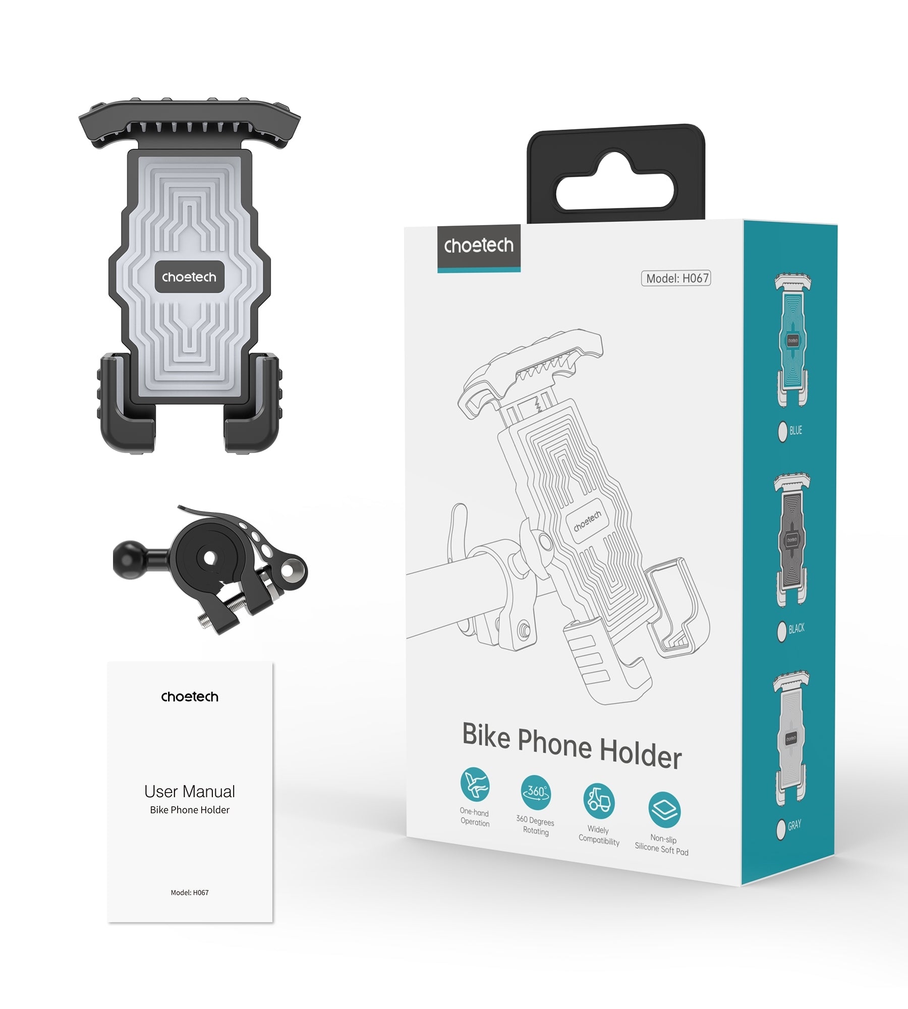 CHOETECH H067-GY Adjustable Mobile Stand for Bicycle (Gray) V28-ELECHOH067GY