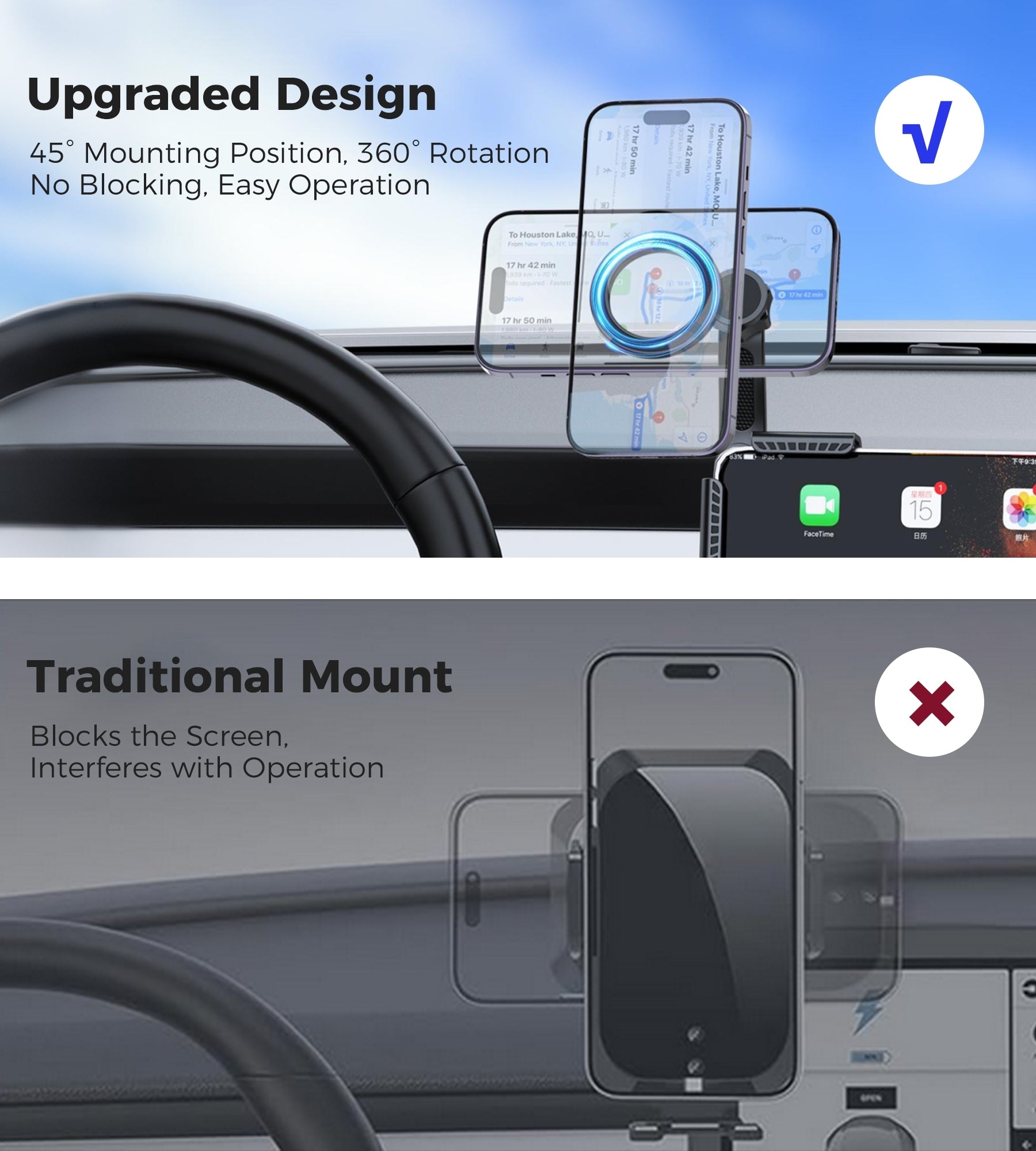 Choetech H089 Magnetic Phone Holder for Tesla Model 3 / Model Y V28-ELECHOH089