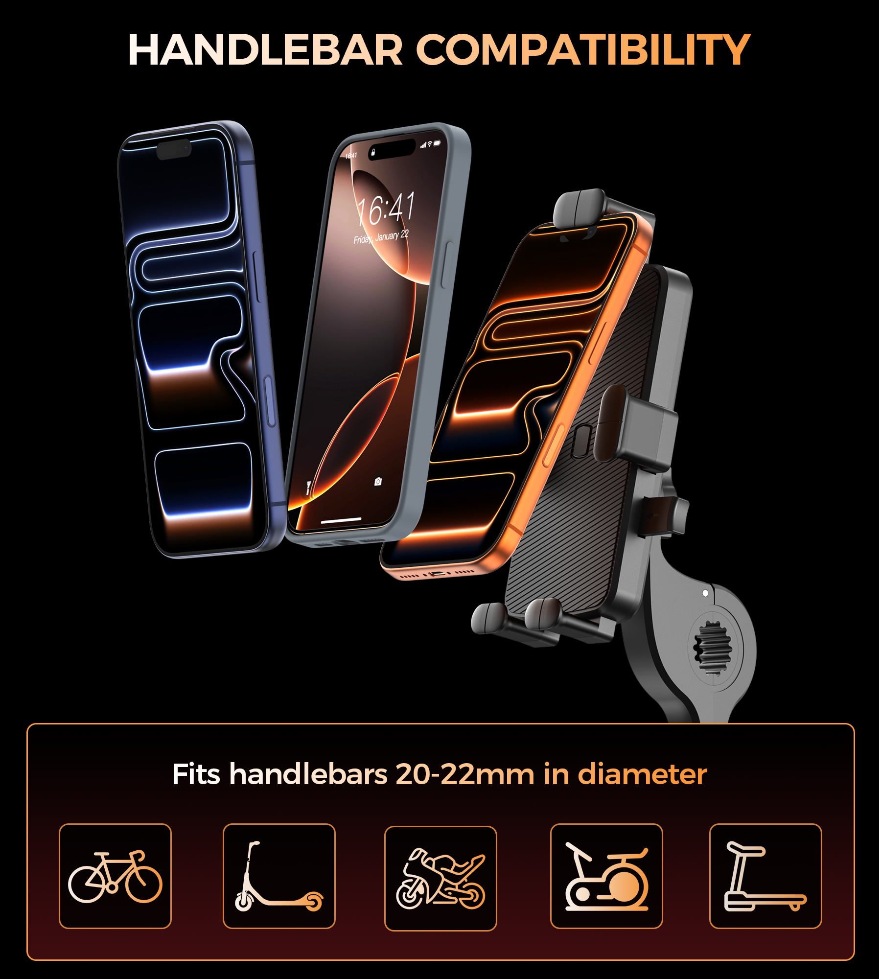 Choetech H092 Cycling Phone Holder Bike Handlebar Mount V28-ELECHOH092
