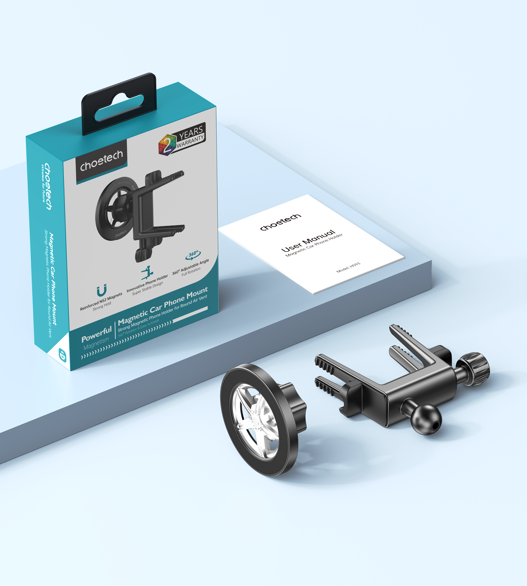 Choetech H093-BK Magnetic Car Phone Mount V28-ELECHOH093BK