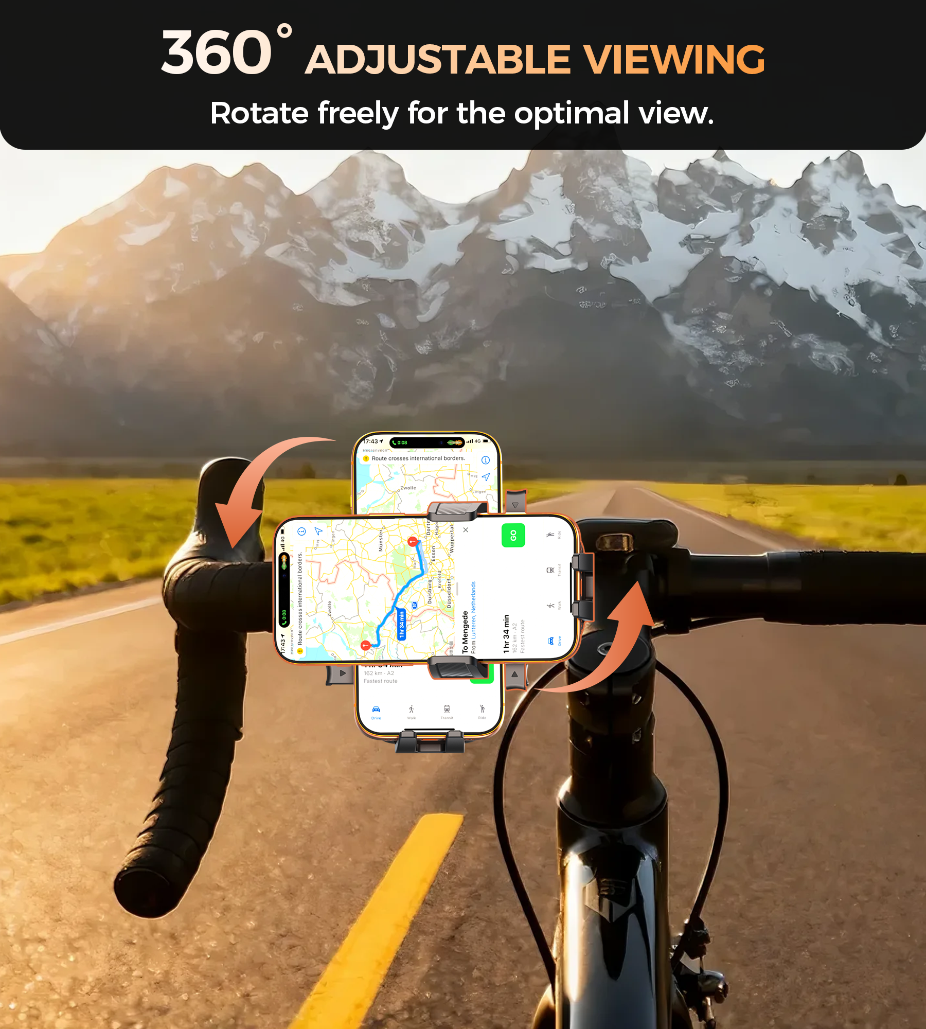Choetech H094 Cycling Phone Holder Bike Handlebar Mount 360-degree Rotation V28-ELECHOH094