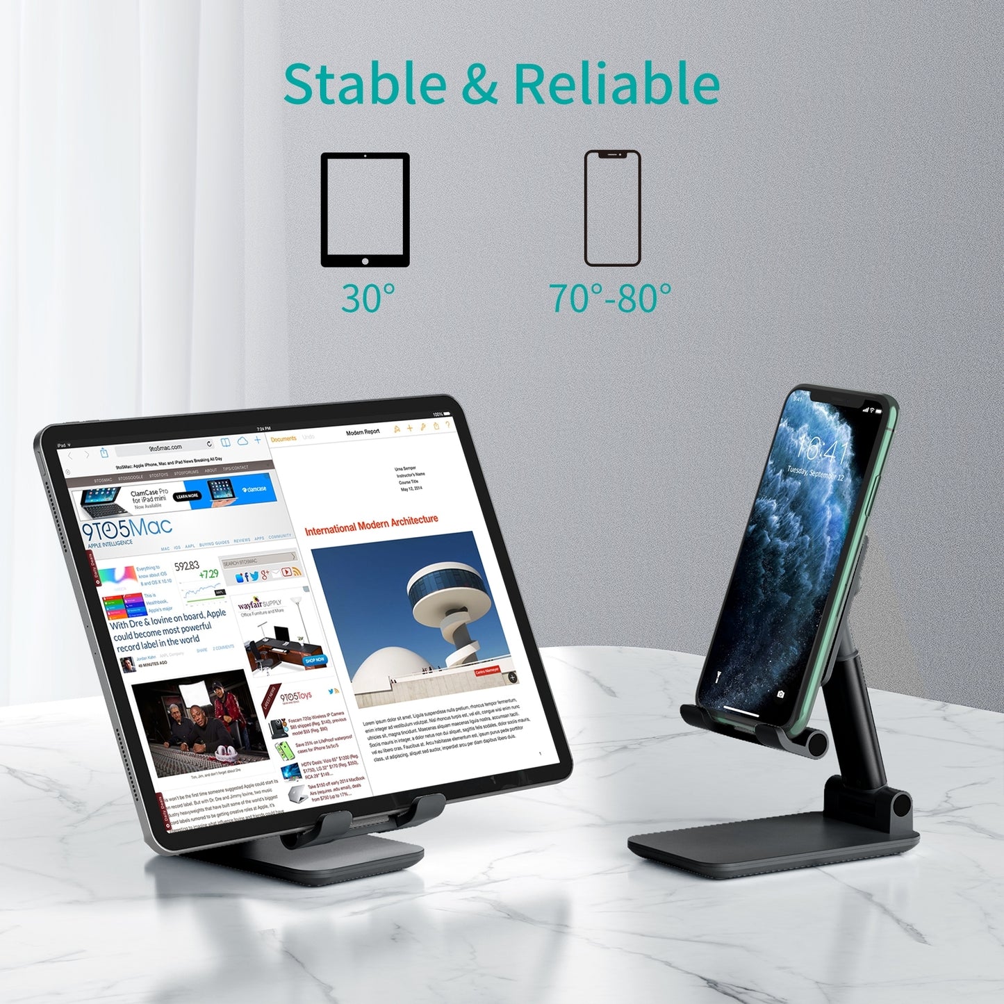 CHOETECH H88 Adjustable Desk Phone/Tablet Stand Black V28-ELECHOH88BK