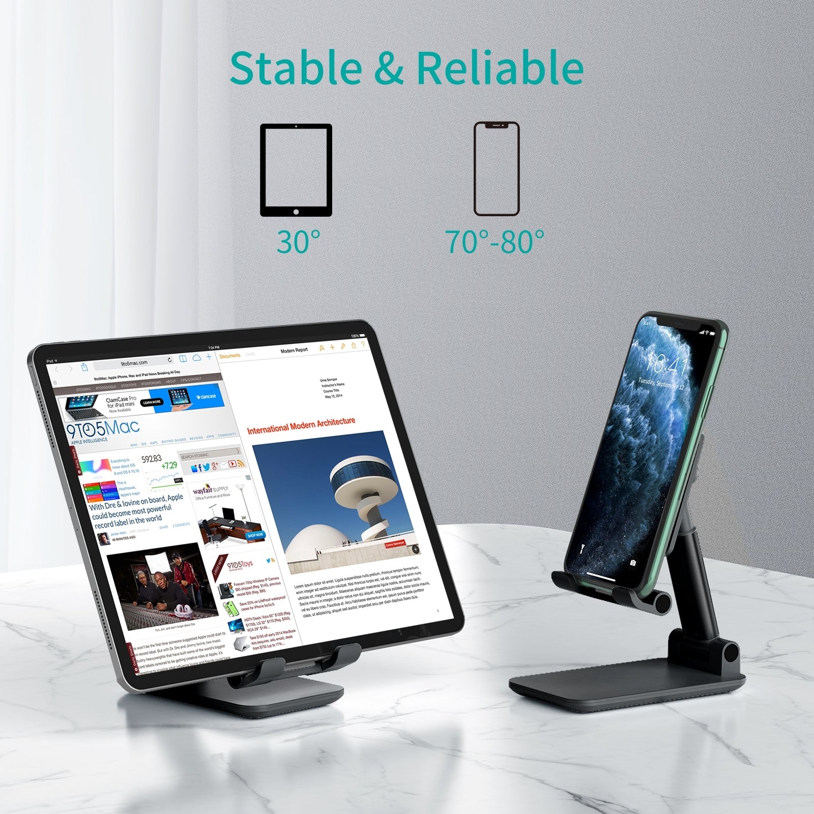 CHOETECH H88 Adjustable Desk Phone/Tablet Stand Black V28-ELECHOH88BK