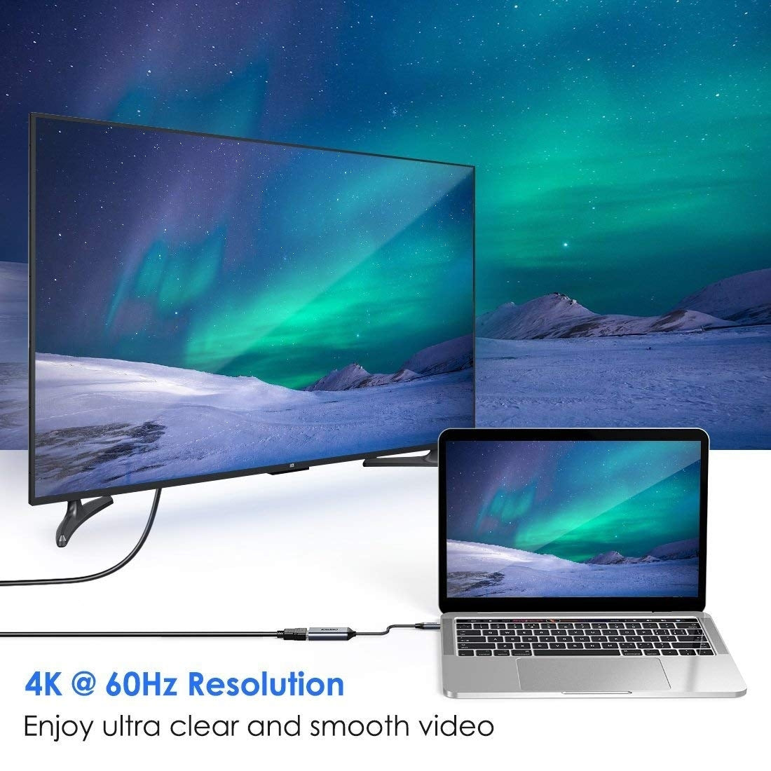 CHOETECH HUB-H21 USB-C to HDMI 4k 60Hz Braided Video Cable Cord Adapter V28-ELECHOHUBH21