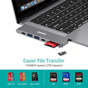 CHOETECH HUB-M14 USB-C 7 in 1 Expand Docking Station Hub for MacBook Pro V28-ELECHOHUBM14