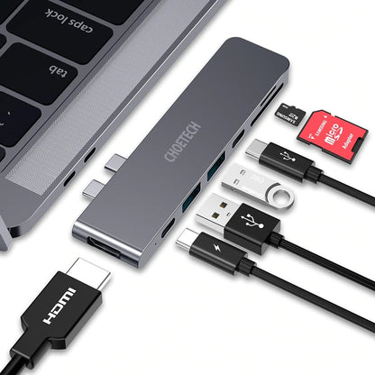 CHOETECH HUB-M14 USB-C 7 in 1 Expand Docking Station Hub for MacBook Pro V28-ELECHOHUBM14
